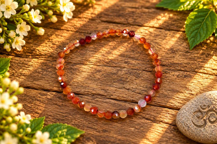 Pulsera Cornalina facetada